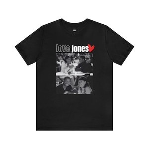 Love Jones, chemise Love noire, téléviseur des années 90, coupe unisexe, histoire des noirs, roi noir, reine noire, chemise couple noir