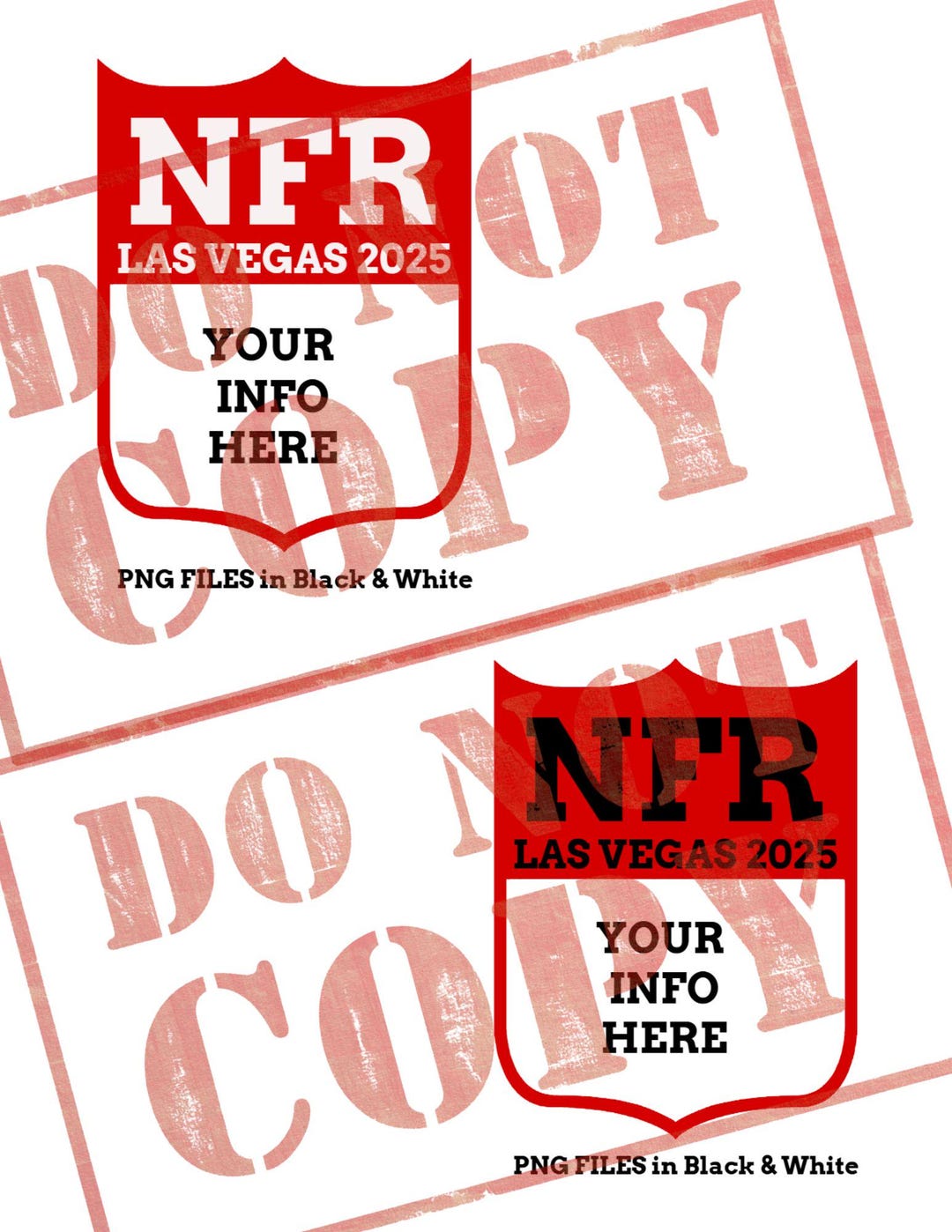 NFR 2025 Back Number Template | Red & Black Barrel Racing / Rodeo Back ...