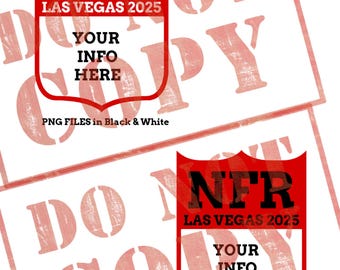 NFR 2025 Back Number Template | Red & Black Barrel Racing / Rodeo Back Number | Editable Printable
