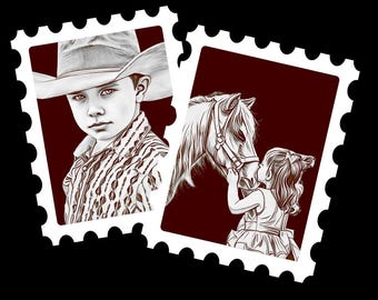 Custom Western Keepsake Postcard | Personalized Photo Collage | Ranch, Rodeo & Family Memories