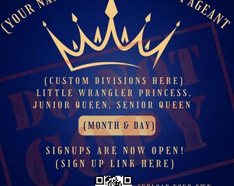 Rodeo Queen Pageant Sign-Up Flyer Template | Editable Canva Western Event Flyer | Instant Download