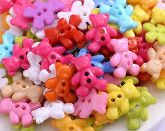 5 Bär Form Resin Ausgefallene Knöpfe für Mädchen Stricken Häkeln Nähen