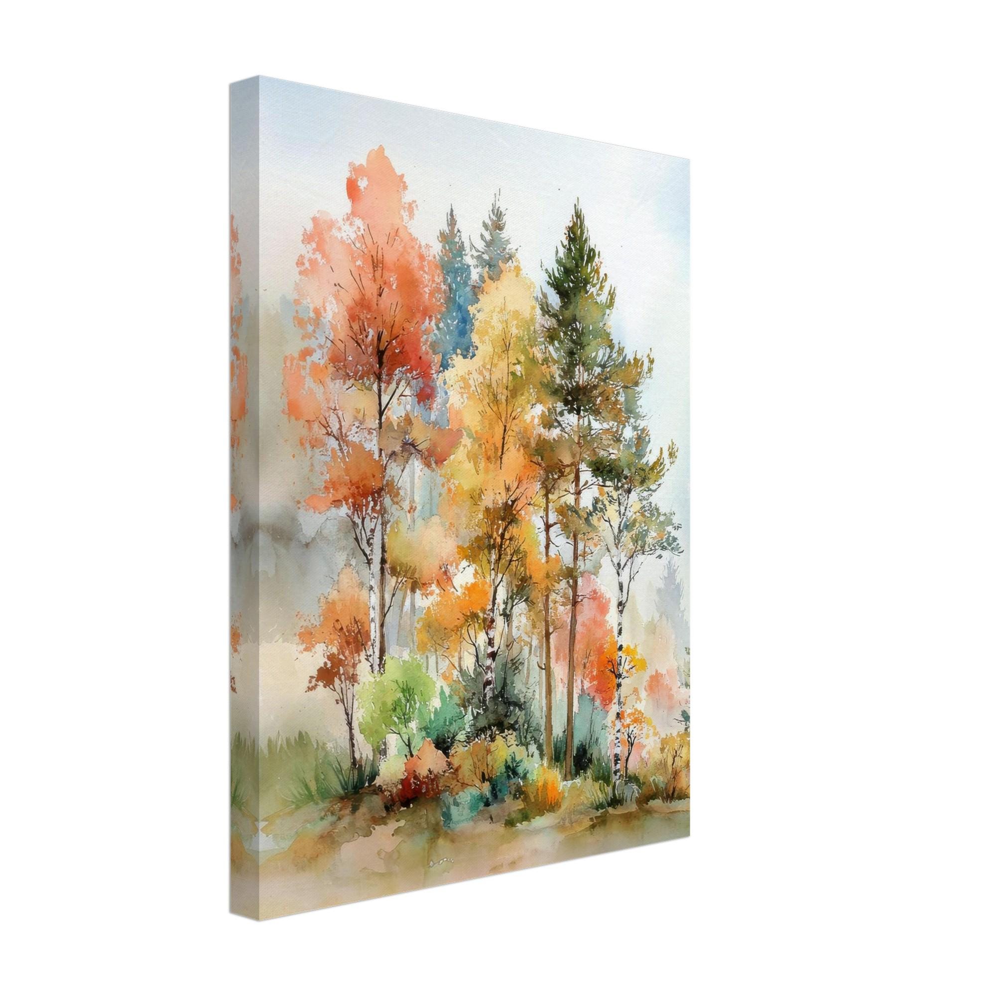 Autumn Forest Watercolor Painting: Colorful Fall Landscape Art Print - Etsy