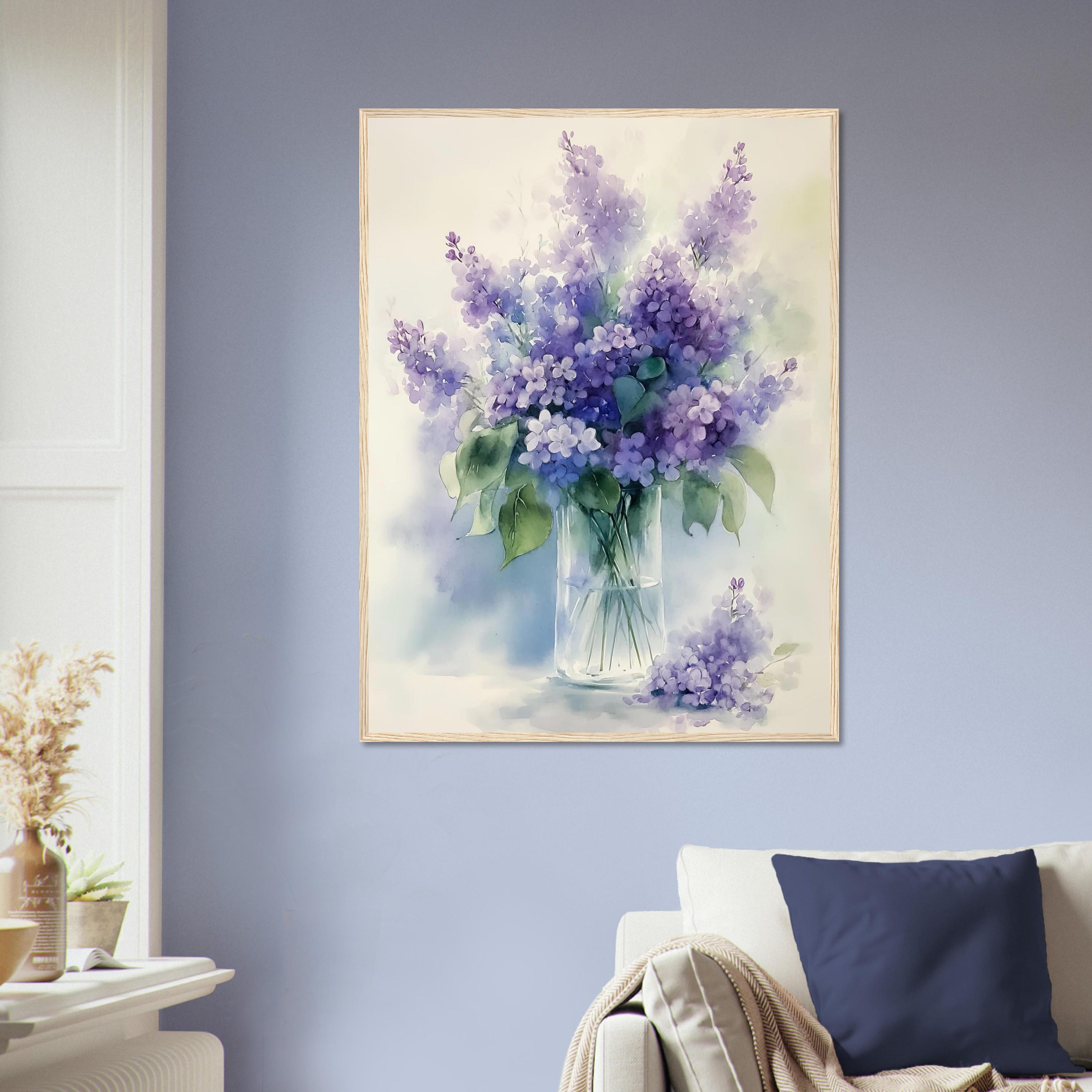 Lilac Watercolor Painting Print: Botanical Floral Wall Art, Purple ...