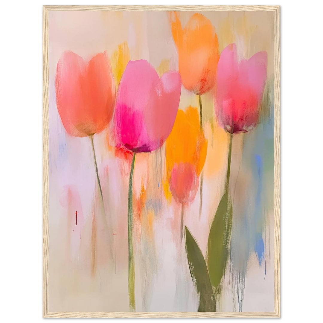 Pastel Tulip Watercolor Print: Abstract Floral Wall Art Soft Pink and ...