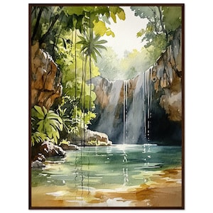 Cenote Aquarell Gemälde Druck Cancun Mexiko Wand Kunst Druck Genote Mexiko Druck Riviera Maya Tropisches Poster Kunstwerk von NataliaAyuArt