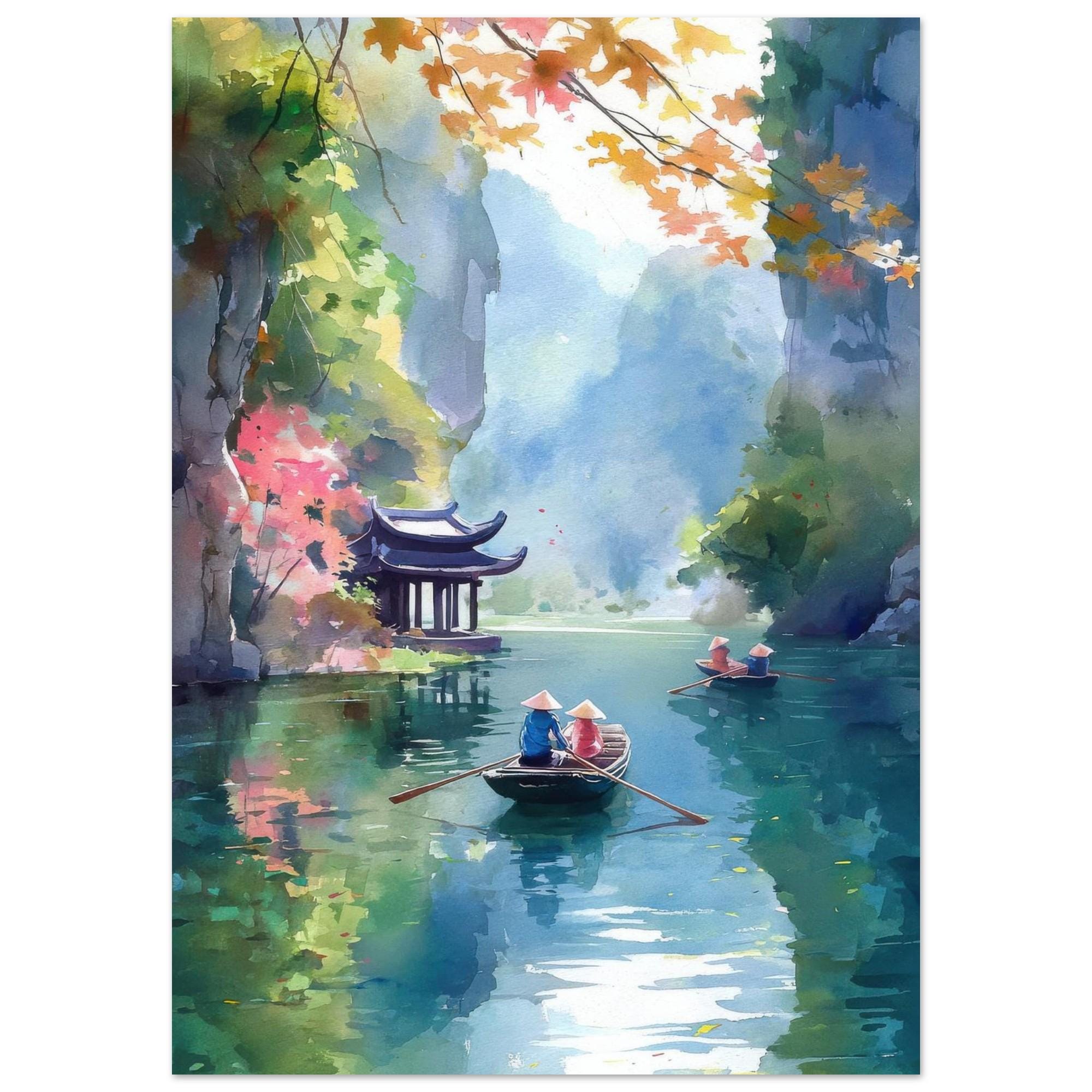 ベトナム川船の水彩画:ニンビンのアジア風景画 - Etsy 日本 ベトナム川船の水彩画:ニンビンのアジア風景画 - Etsy 日本
