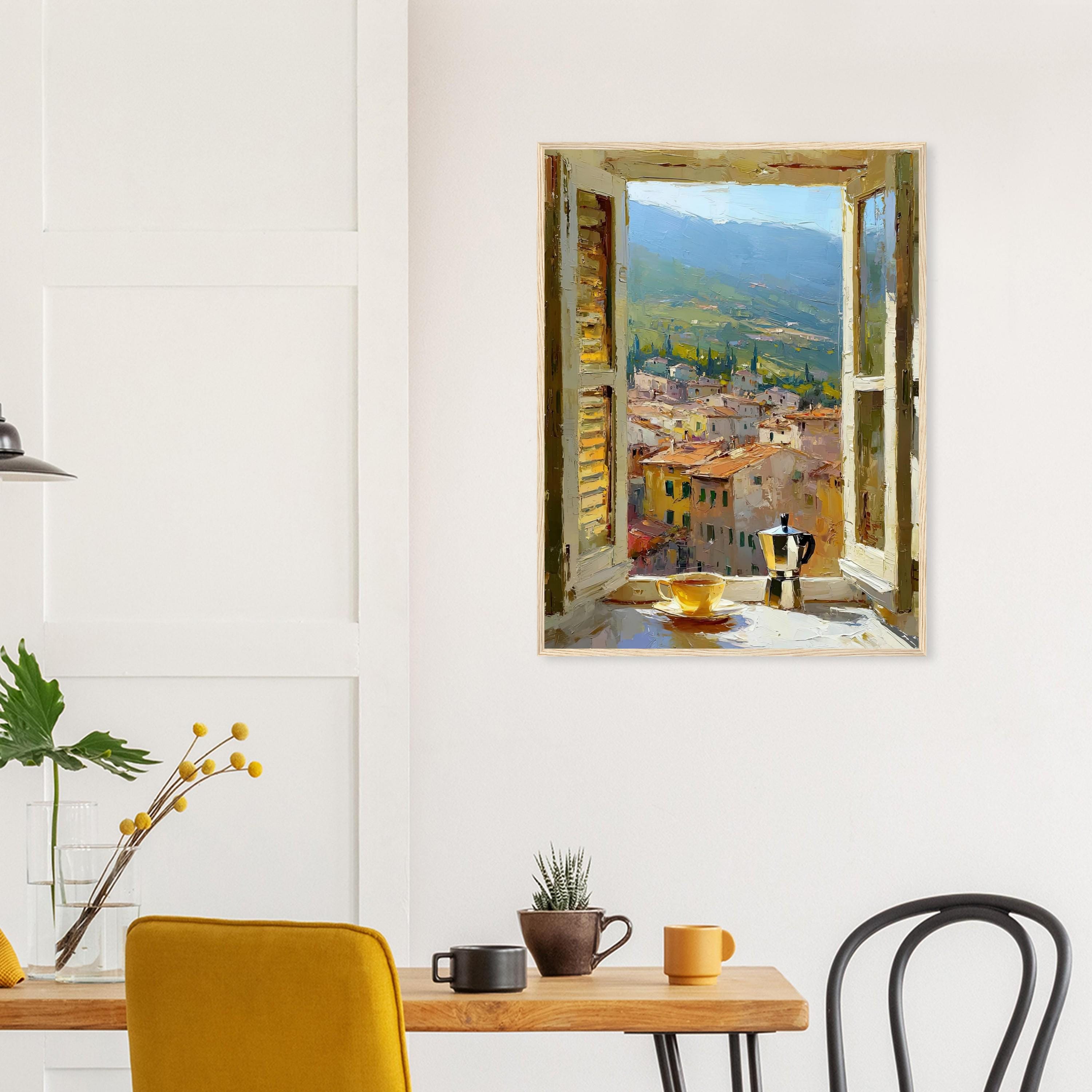 Tuscan Window View Tuscany Window View Art Print, Mediterranean Village Wall Art, Coffee ...