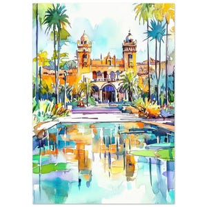Balboa Park San Diego Watercolor Print: California Landmark Art