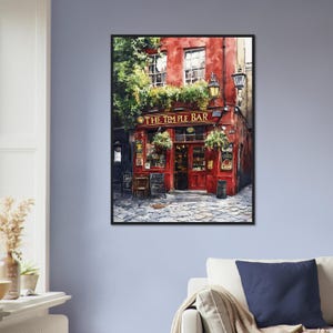 Temple Bar Art Print: Dublin Pub Watercolor Style Wall Art, Irish Street Scene Painting, Iconic Irish Pub Poster image 5