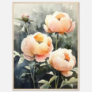 Pfingstrose Aquarell Malerei Pfingstrose Wand Kunst Druck Weicher Pastell Blumen Botanische Illustration Blumen Kunst Wohnkultur von NataliaAyuArt