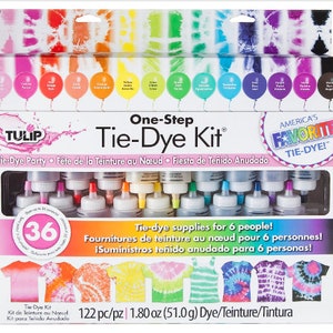 Tulip One-Step Tie-Dye Kit Party Supplies, 18 Bottles Tie Dye- Rainbow  (Pack of 1)