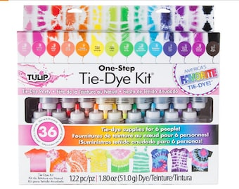 Tulip One-Step Tie-Dye Kit Party Supplies, 18 Bottles Tie Dye- Rainbow  (Pack of 1)