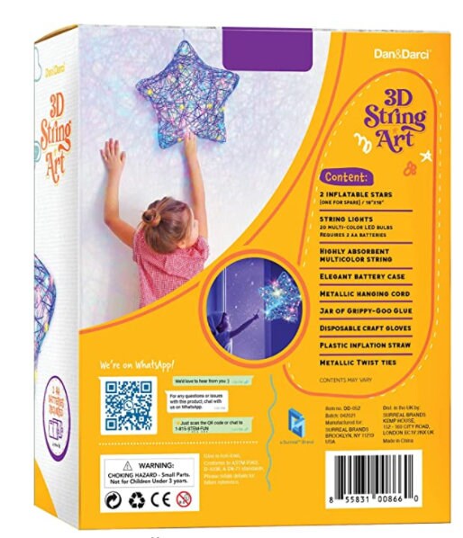 3D String Art Kit for Kids Makes a Lightup Star Lantern Etsy