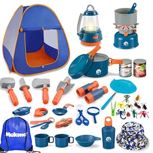 42pcs Kids Camping Set with Tent - Camping Gear with Pretend Play Outdoor Tent for Toddlers