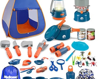 Juego de camping para niños con tienda de campaña: 42 piezas de juego de simulación