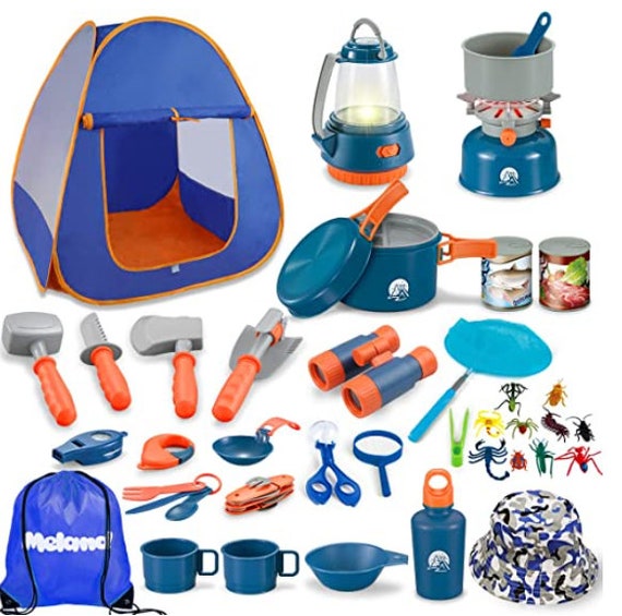 42pcs Kids Camping Set With Tent Camping Gear With Pretend Play