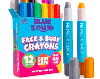 12 Vibrant Face Paint Sticks/ Face Painting Kit for Kids Party