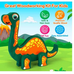 Mocoosy Wooden Dinosaur Painting Art Craft Kit for Kit ages 3 - 5