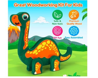 Mocoosy Wooden Dinosaur Painting Art Craft Kit for Kit ages 3 - 5