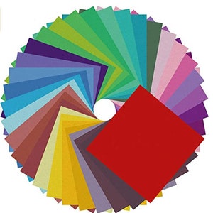 Origami Paper Double Sided Color - 200 Sheets - 20 Colors - 6 Inch Square Easy Fold Paper for Beginners
