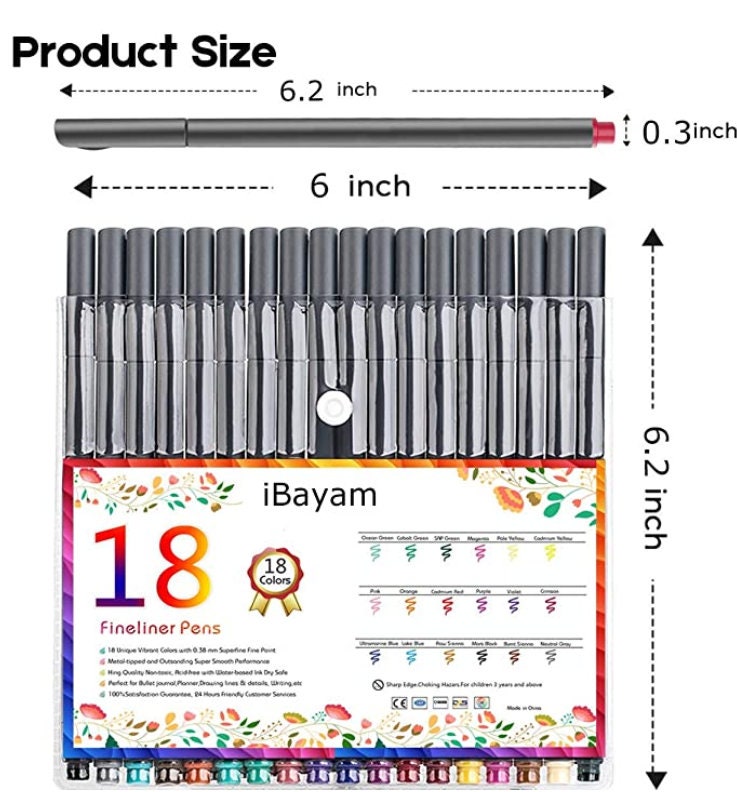 Ibayam Journal Planner Colored Fine Point Pens for Bullet 