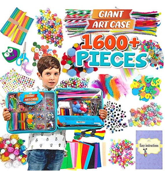Giant Art Case Set of 1600 Pcs/arts and Crafts Supplies for Kids 6 / DIY  Projects Case for Kids 