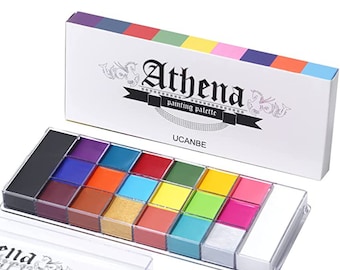 Athena Face & Body Paint Oil Palette, Professional Flash Non Toxic Safe Tattoo Fancy Makeup Painting Kit For Kids and Adults