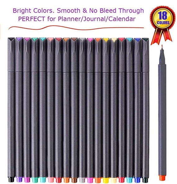 Ibayam Journal Planner Colored Fine Point Pens for Bullet Journaling Note  Taking Calendar Coloring Art Office School Supplies, 18 Colors 