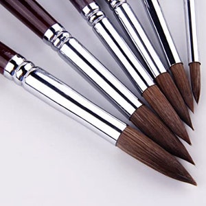 6pcs Hand Made Water-color Artist Quality Brushes. 3 of Each Sizes 7 and 9  Made in Germany 