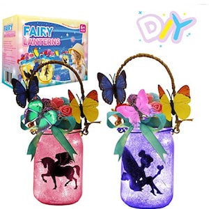 Fairy Lantern Craft Kit for Kids - DIY Fairy Lantern Jar Decor for Girls Ages 6 -10 Years Old