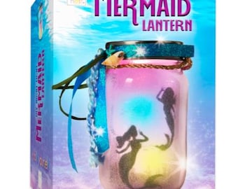 DIY Night Light Mermaid Lantern Jar/Make Your Own Mermaid Night Light Craft for Girls 6 -12