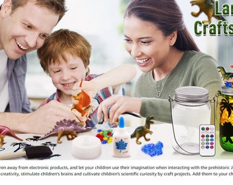 Mostof Lanterne Dinosaure DIY – 6 Figurines Réalistes, Télécommande RVB, Décor 3D – Cadeau Créatif Pour Garçons (4-10 Ans)