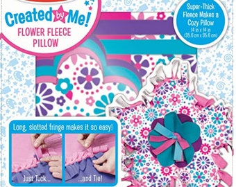 Flower Fleece Throw Pillow No-Sew Craft Kit for Kids ages 6+