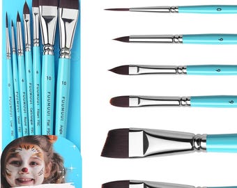 7Pcs Kids Paint Brush Set for Face & Body/Makeup Kit for Halloween