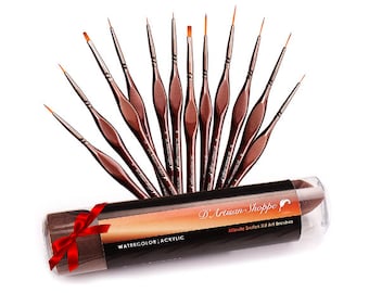 Miniature Paint Brush Set, Fine Detail Brushes for Models, Acrylic, Watercolor