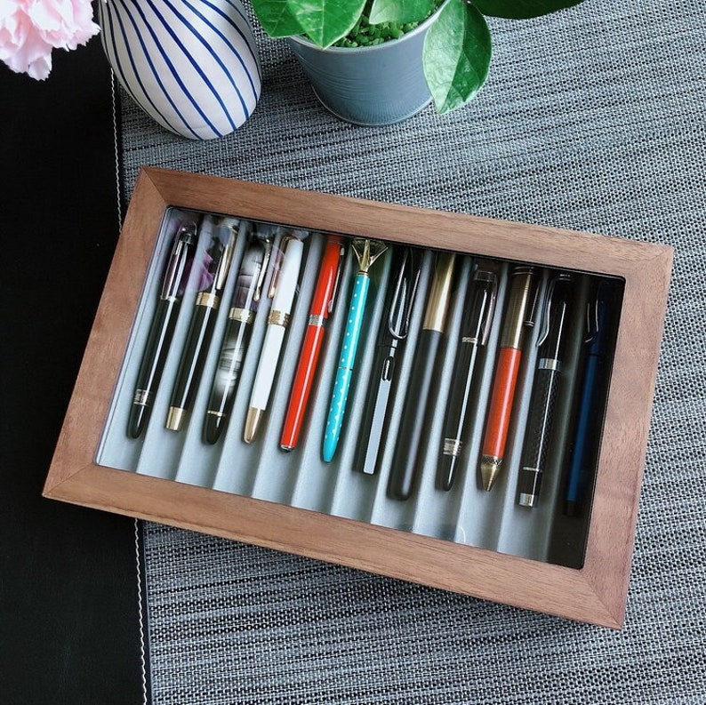 BARANGGI Wooden Pen Holder Box Pen Holder Display Etsy