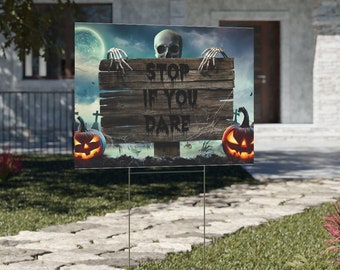 Griezelig Halloween-werfbord, gotisch buitendecor spookhuis, gegolfde plastic gazondecoratie