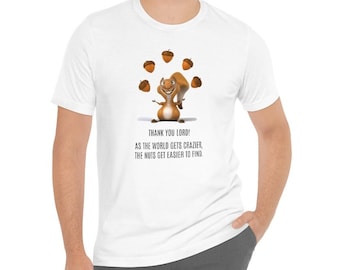 Funny Squirrel Print T-Shirt: Unisex Cotton Tee