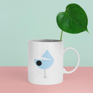 Custom Bird Ceramic Coffee Mug: Colorful Bird Design (11oz, 15oz)