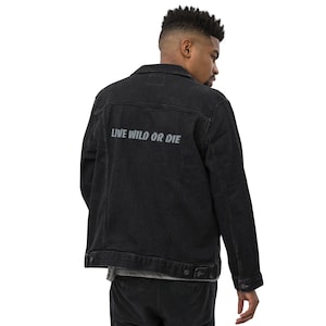 Men&#39;s Denim Jean Jacket. Black Denim or Classic Blue Jean. Choose to customize or make it a gift for him.
