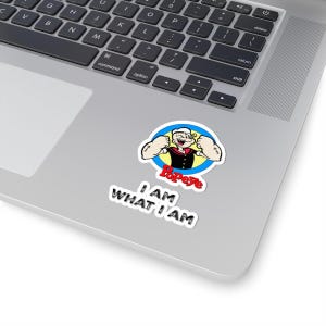 Popeye Sticker: Vintage Cartoon, Glossy Vinyl Decal