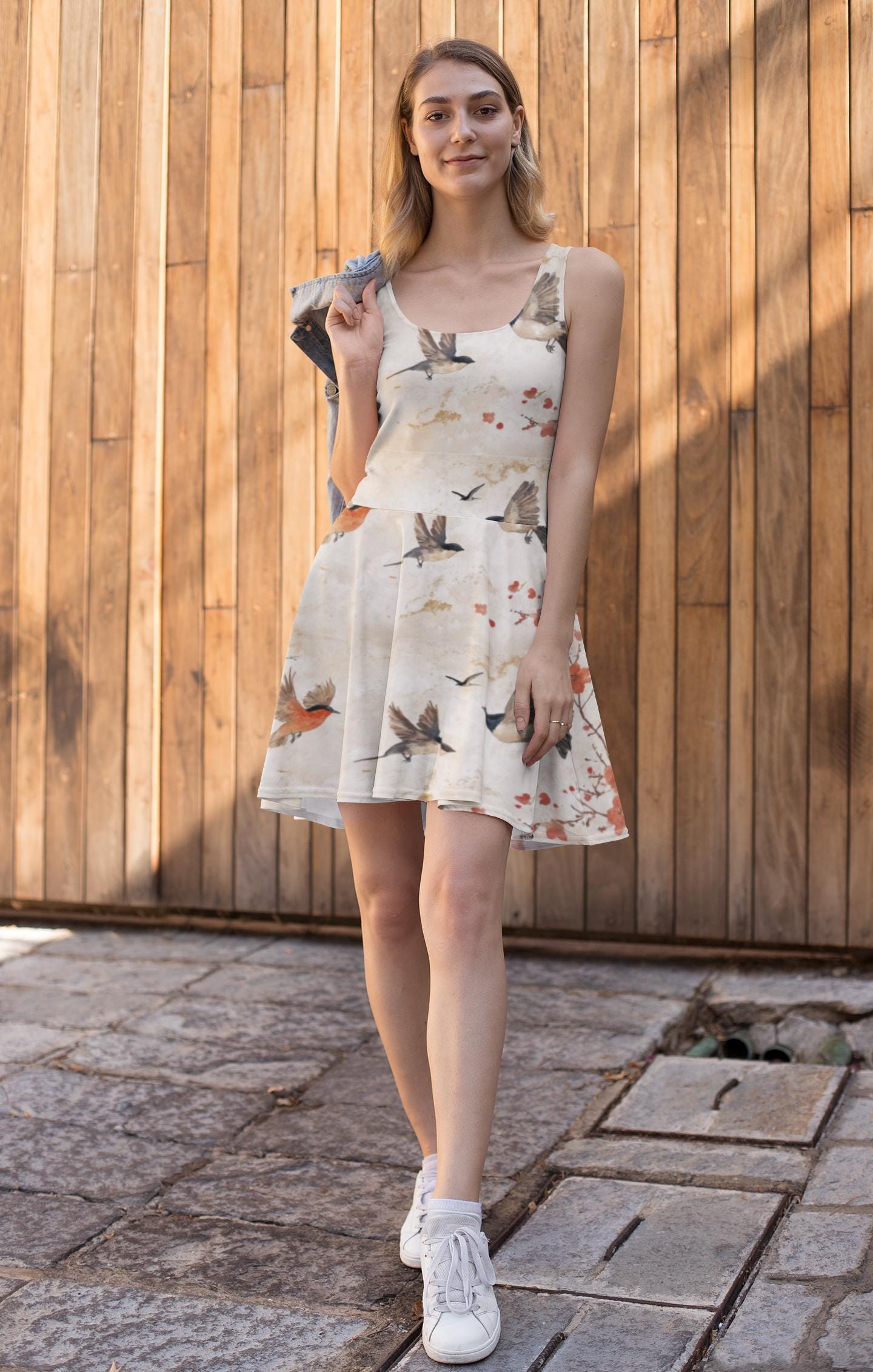 cherry blossom skater dress Cherry Blossom Skater Dress: Japanese Style Springtime Midi Dress
