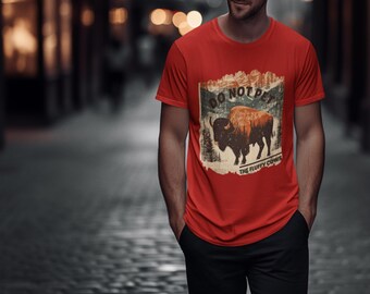 Funny Buffalo Graphic Tee: American Bison Tri-Blend Shirt