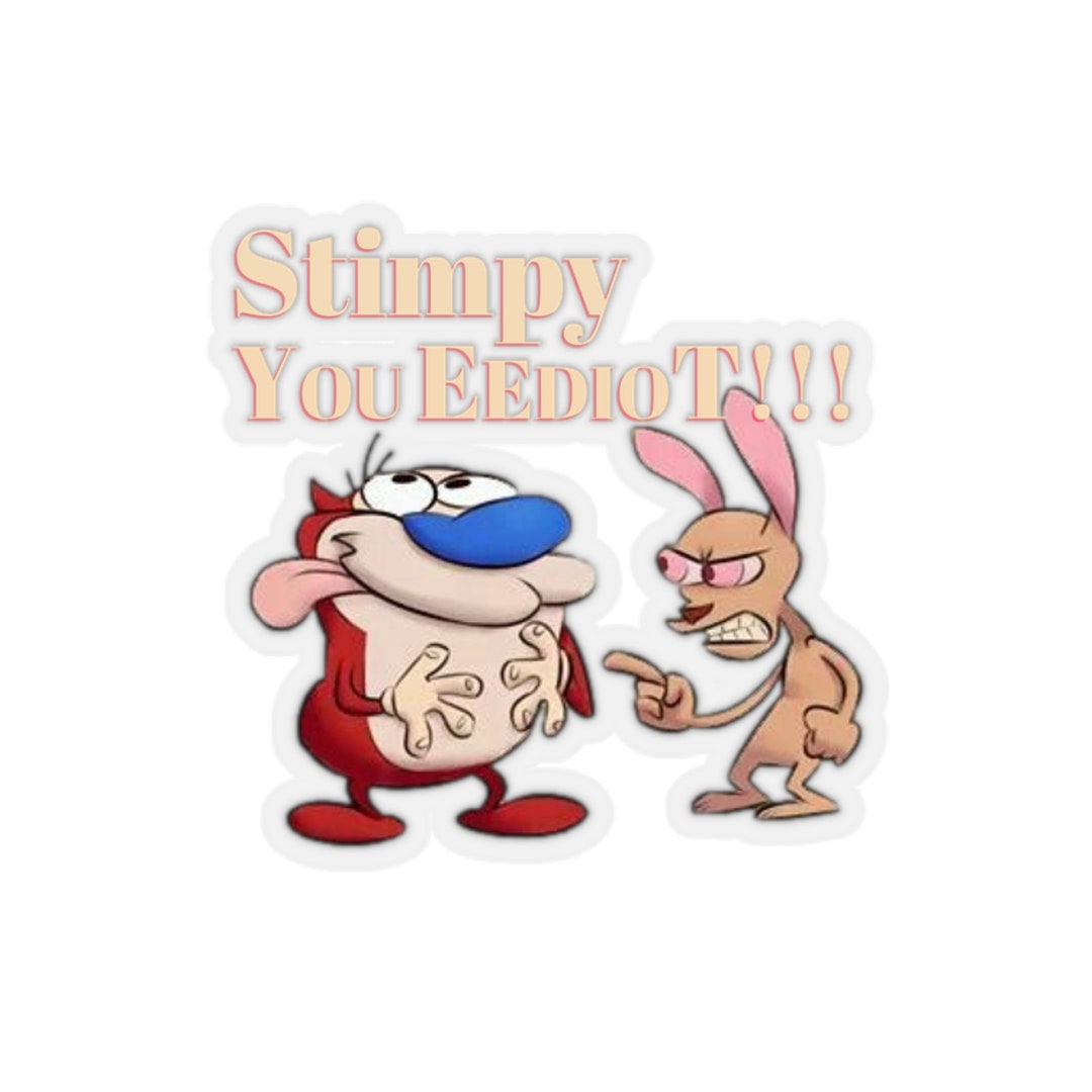 Ren and Stimpy Kisscut Stickers. 90s Cartoon Sticker With Free