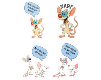 Pinky and The Brain Vinyl Decals, 90s Cartoon Sticker, Nostalgia Laptop Decal