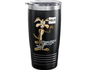 Wile E Coyote Tumbler: Retro Cartoon Stainless Steel Travel Mug (20 oz)
