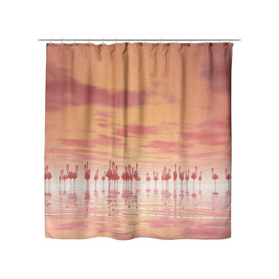 Pink Flamingo Bathroom Shower Curtain. Flamingo Decor Long Etsy