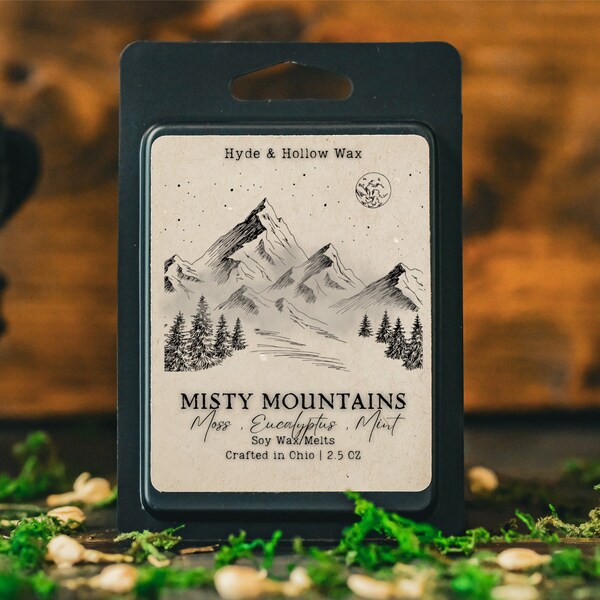 Misty Mountains, Moss & Eucalyptus, Lord of the Rings Decor,  Gandalf Gift, Fantasy Gift, Wizard Decor, Bookish Candles, Hobbit Gift,