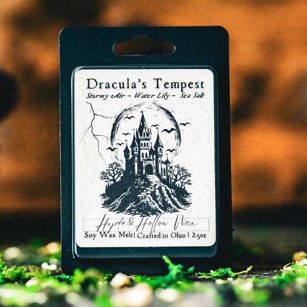 Dracula's Tempest, Rainwater Lily Wax Melt, Spooky Wax Melts, Dracula Decor, Gothic Wax Melt, Spooky Decor, Vampire Wax Melts, Clean Scents